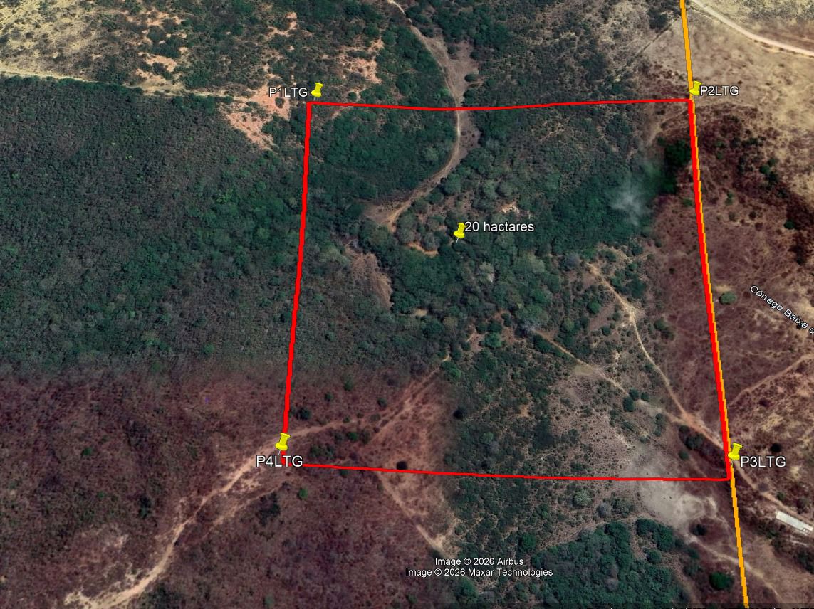 Área-alvo de 20 hectares