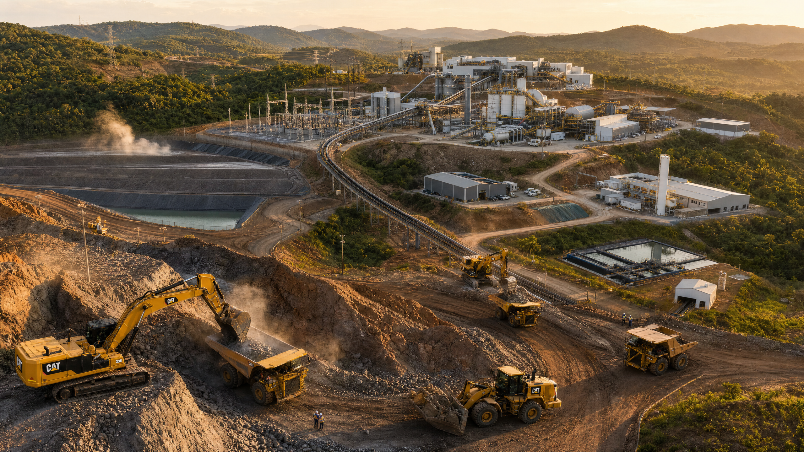 Renderização 3D da planta de processamento